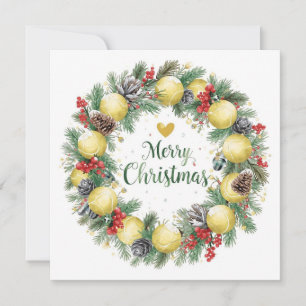 Festive Tennis Wreath for Christmas Holiday Card