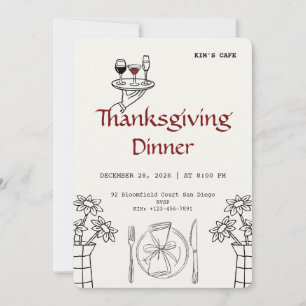 Festive Thanksgiving   Cozy Party Invitation