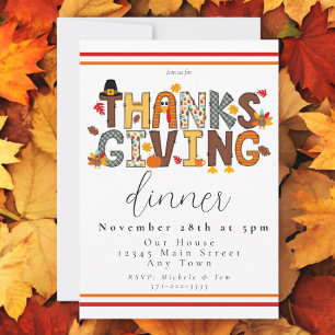 Festive Thanksgiving Dinner Invitation