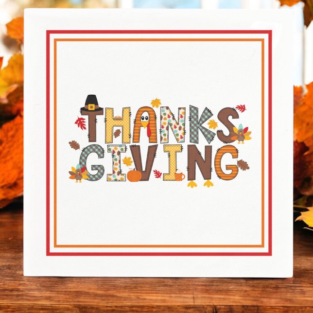 Festive Thanksgiving Elements Paper Napkin (Creator Uploaded)