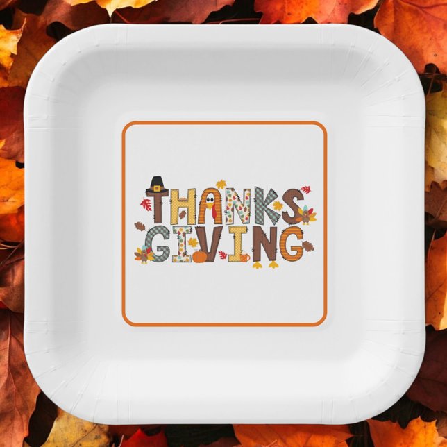 Festive Thanksgiving Elements Paper Napkin Plate (Creator Uploaded)