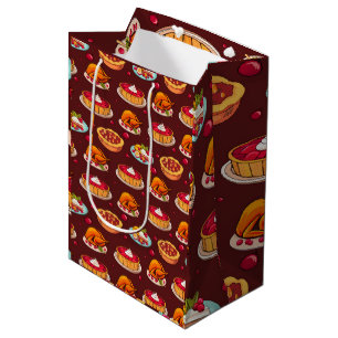 Festive Thanksgiving Feast Pattern Medium Gift Bag