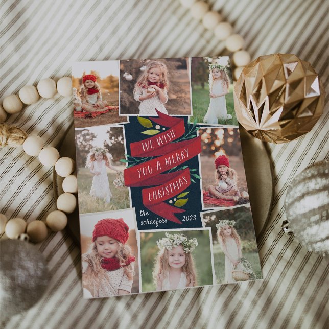 Festive Tidings | Holiday Photo Collage Card (Creator Uploaded)