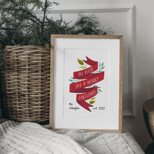 Festive Tidings   Personalised Christmas Holiday Poster