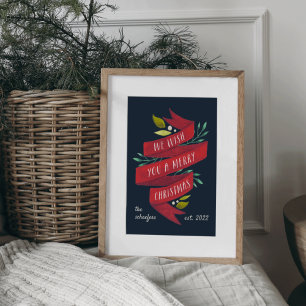 Festive Tidings   Personalised Christmas Holiday Poster