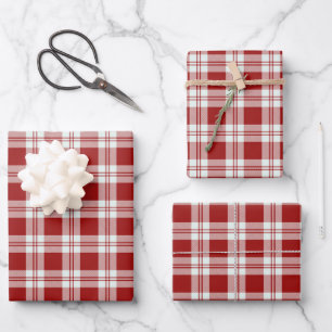festive tiled Christmas burlap plaid party  Wrapping Paper Sheet