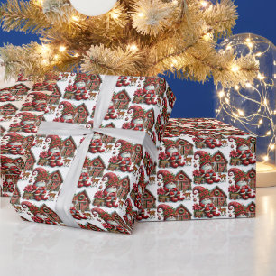 Festive tiled Christmas cocoa gnome  Wrapping Paper
