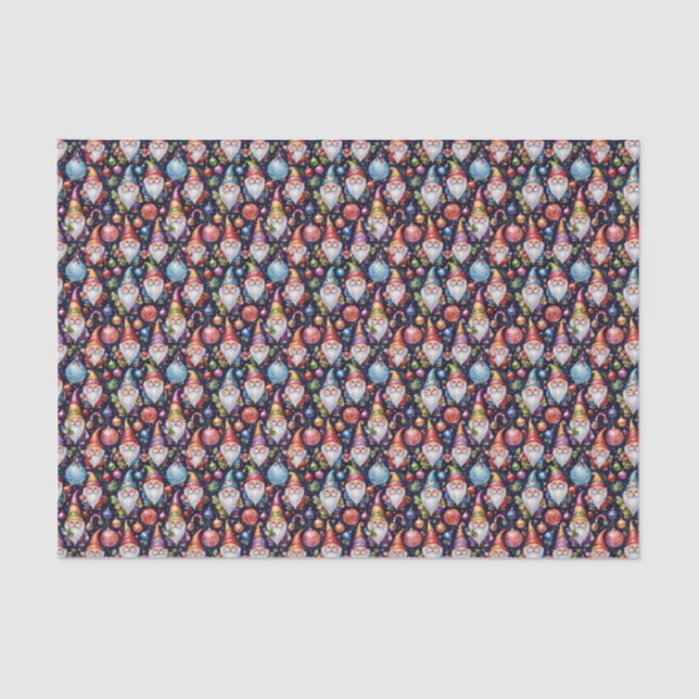 Festive tiled Christmas gnome  Tissue Paper (Front)