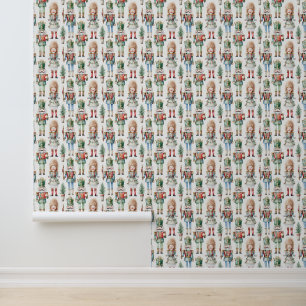 Festive tiled Christmas nutcracker pattern  Wallpaper