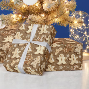Festive tiled gingerbread Holiday  Wrapping Paper