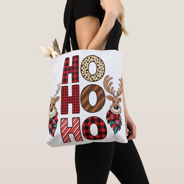 "Festive Tote Bags with Candy Cane (Close Up)