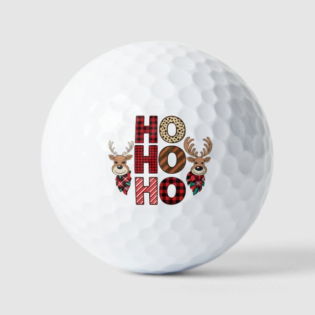 "Festive Tote Bags with Candy Cane Golf Balls (Front)