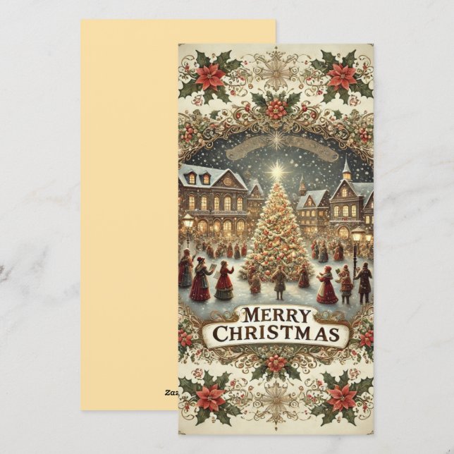 Festive Town Celebration Holiday Card (Front/Back)