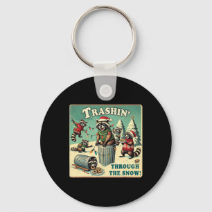 Festive Trash Pandas Collective Trashin' Through T Key Ring