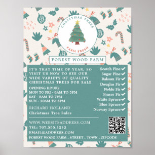 Festive Tree & Background, Christmas Tree Sales Poster