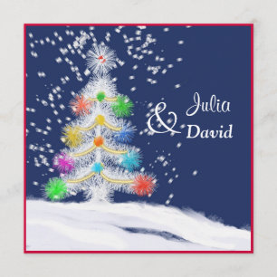 Festive Tree Holiday Wedding Invitation