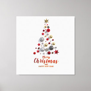 “Festive Tree in Snow” Canvas Print