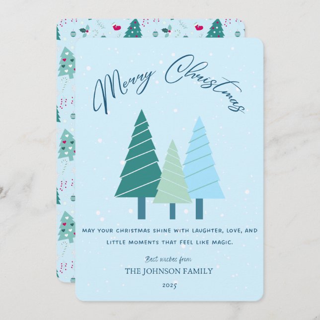 Festive Trees and Heartwarming Holiday Message (Front/Back)