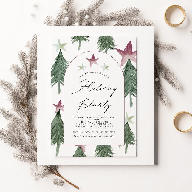 Festive Trees Arch Holiday Party Office Party Invitation (Creator Uploaded)
