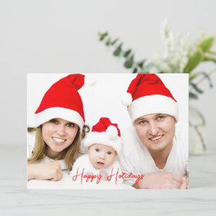 Festive Trendy Happy Holiday Photo New Year Card