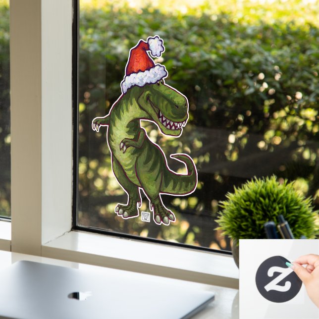 Festive TRex Window Cling (Office)