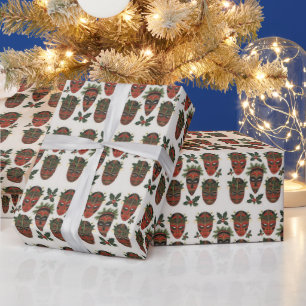 Festive Tribal Masks Wrapping Paper