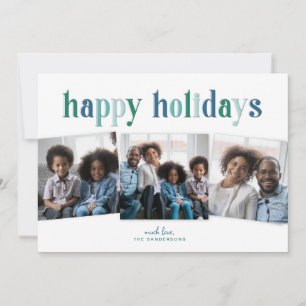 Festive Trio Happy Holidays Blue/Green typography