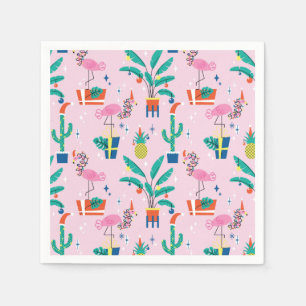 Festive Tropical Christmas Pattern Napkin