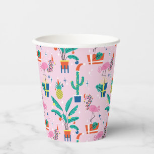 Festive Tropical Christmas Pattern Paper Cups