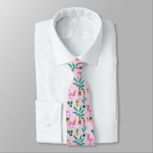 Festive Tropical Christmas Pattern Tie