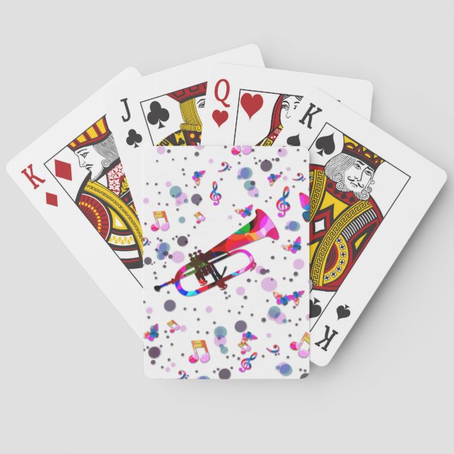 Festive Trumpet Playing Cards (Back)