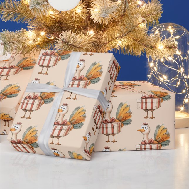 Festive Turkey Thanksgiving Wrapping Paper (Holidays)