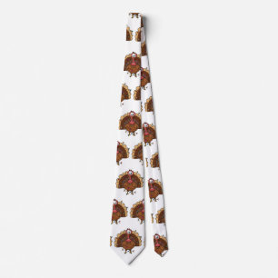 Festive Turkey with String Lights Tie