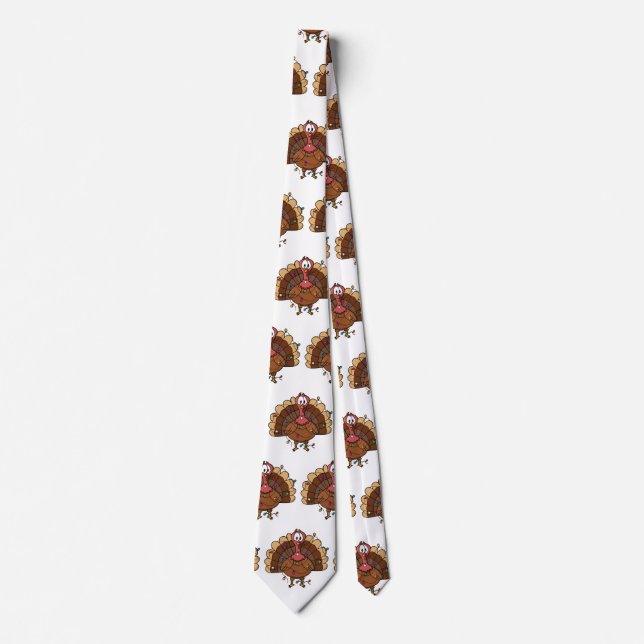 Festive Turkey with String Lights Tie (Front)