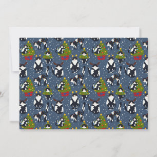Festive Tuxedo Cat Christmas Holiday Card