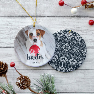 Festive Type   Cute Pet Photo Holiday Ceramic Tree Decoration