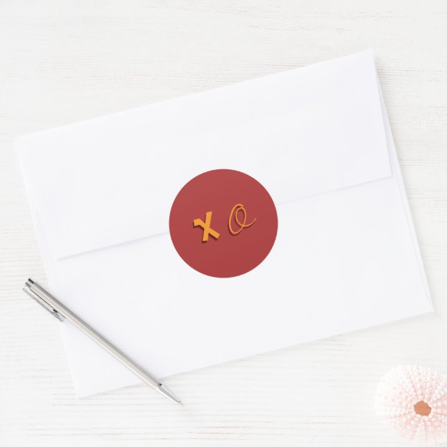 Festive Type Red & Orange "XO" Envelope Seal (Envelope)