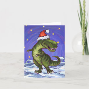 Festive Tyrannosaurus Christmas Holiday Card