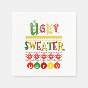 Festive Ugly Christmas Sweater Party Napkin