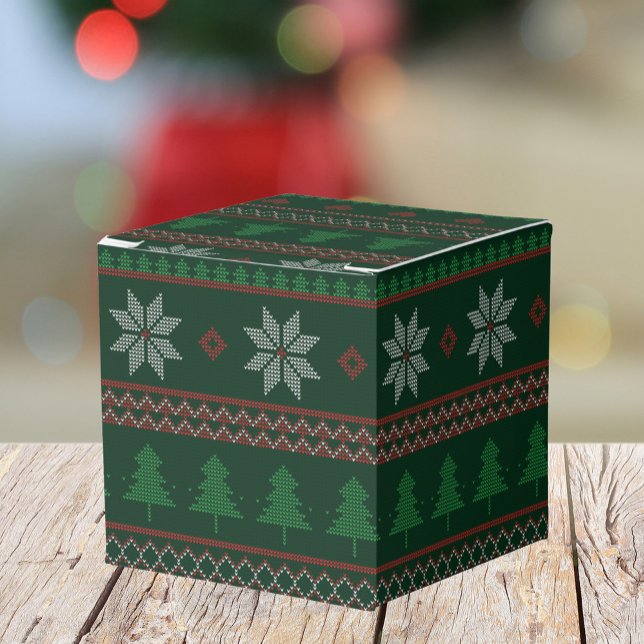 Festive Ugly Christmas Sweater Retro Holiday Party Favour Box (Creator Uploaded)