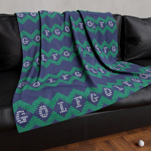 Festive Ugly Golf Sweater Pattern Fleece Blanket