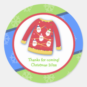 Festive Ugly Sweater Custom Favour Sticker