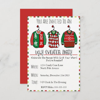 Festive Ugly Sweater Party Seasonal Fun Invitation