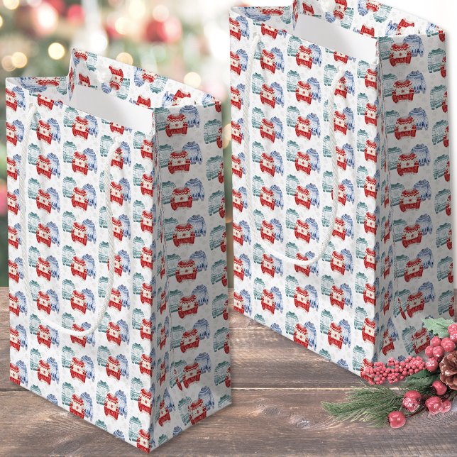 Festive Ugly Sweater Pattern Christmas Small Gift Bag (Festive Ugly Sweater Pattern Christmas Small Gift Bag)