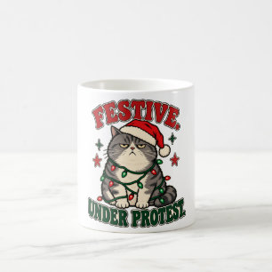 Festive Under Protest funny christmas design Coffee Mug