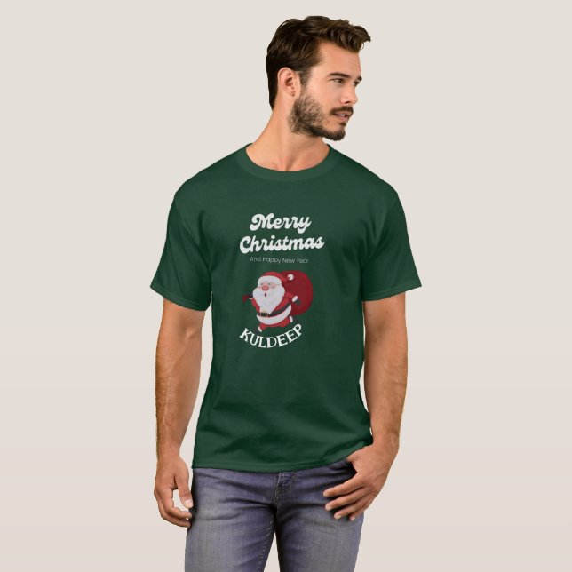 "Festive Vibes: Christmas & New Year Cheer" T-Shirt (Front Full)