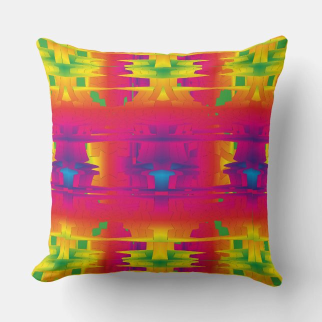 Festive Vibrant Colour Indian Pattern  Cushion (Front)