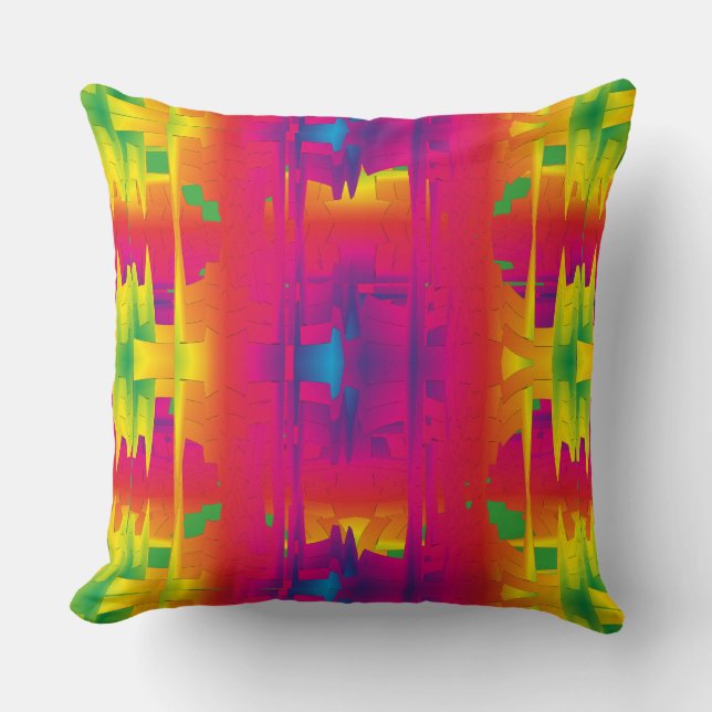Festive Vibrant Colour Indian Pattern  Cushion (Front)