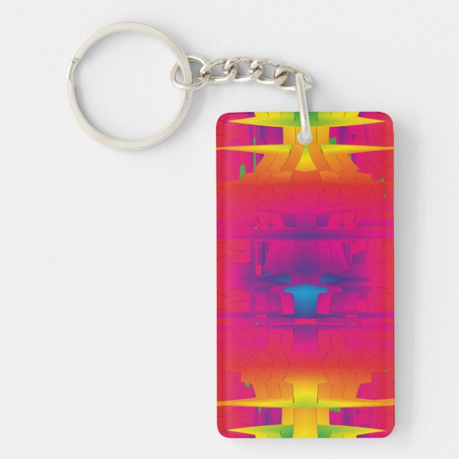 Festive Vibrant Colour Indian Pattern  Key Ring (Front)