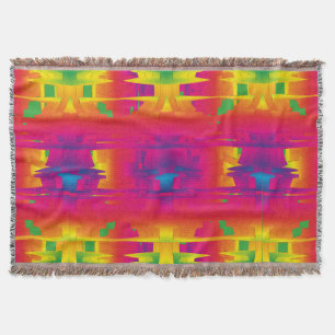 Festive Vibrant Colour Indian Pattern Throw Blanket